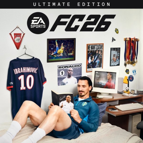 God restored! FC26 Ultimate Edition Cover: Ibrahimovic holds his idol Daluo s book in his hand, and poster of Daluo on the wall
